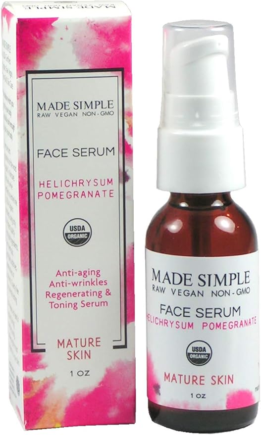 Helichrysum Pomegranate Face Serum - Certified Organic, Vegan, & Cruelty-Free