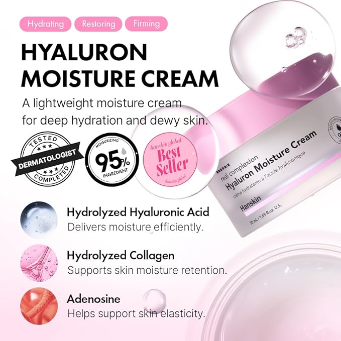 Hanskin PDRN Glass Glow System – Hyaluron Essence Toner, PDRN Hyaluron Glow Serum & Moisture Cream | 3-Step Hydration, Plumping & Barrier Lock Routine for Radiant Glass Skin | Korean Skincare Set