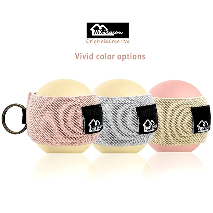 WK IEASON Lip Balm Holder Sleeve with Keychain Lipstick Sleeve Holder Tight-knit Elastic Holder for Ball Lip Balm Lipstick Holder Keychain