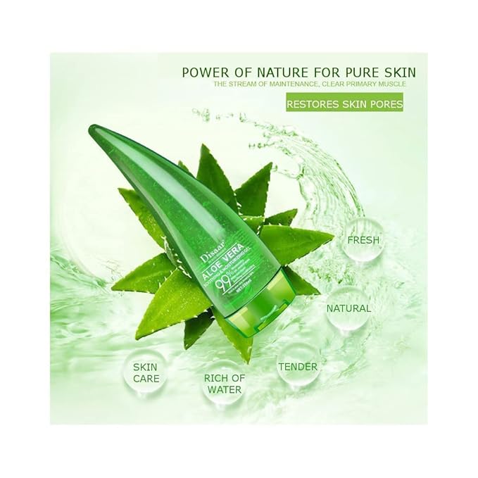 DISAAR Beauty Aloe Vera 99% Essence Soothing Gel Cream Liquid High Moisturizing After-sun Repair Oil Control Acne Very Mild 260ml