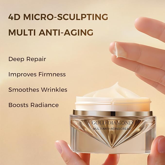 Gold Diamond Multi Anti-aging Cream (55g/1.94oz) - Gold Diamond Tightening Toner Serum 200ml/6.76oz Gift Set