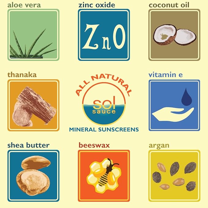 Colorful Zinc Sunscreen Sticks • All Natural • Non-Toxic • Reef Safe • Non-Staining • Plastic-Free Packaging, yellow, blue, and purple
