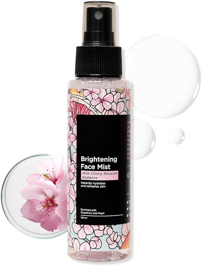 Brightening Face Mist Toner for Glowing Skin (Floral Scent) with Cherry Blossom & Hyaluronic Acid | Instantly Hydrates & Brightens Skin | Gentle & Non-Irritating | Made in Korea (100ml)