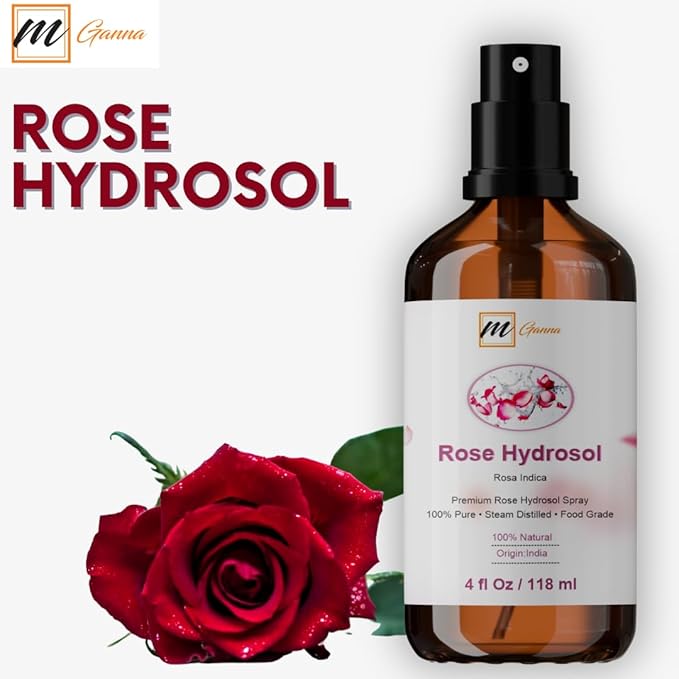 Pure Rose Hydrosol 4 Fl Oz / 118 ml Natural Floral Essence for Beauty