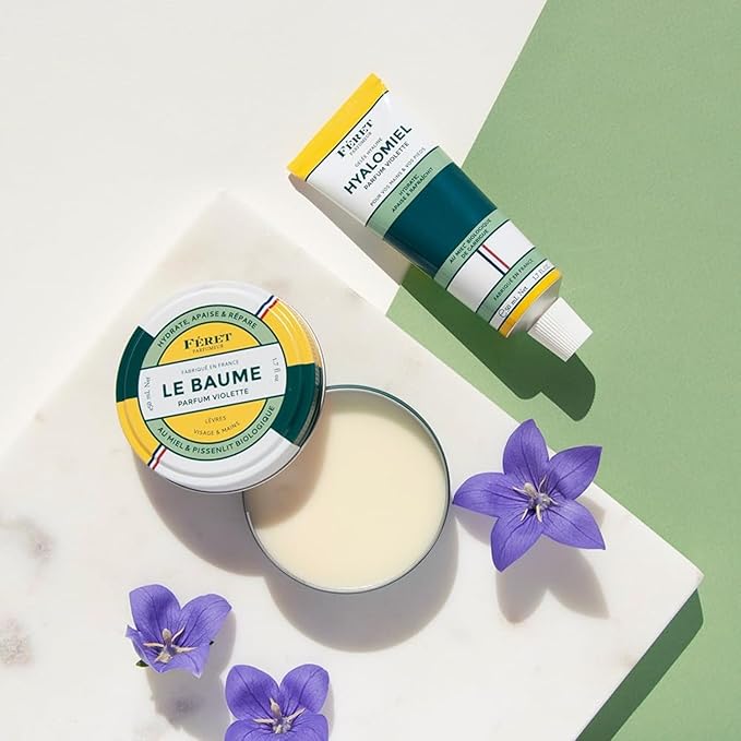 Feret Parfumeur Le Baume Multi-Purpose Balm – Deeply Hydrating Moisturizer for Dry Cracked Skin, Lips & Cuticles - Natural Lip Balm with Shea Butter & Honey -Made in France - Pack 2-50ml/1.7 Ounce