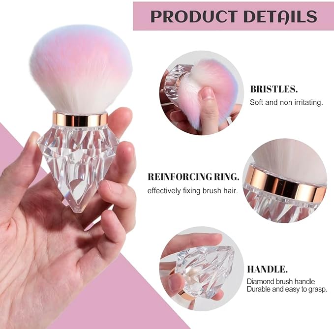 AKINA Large Make up Brush Comes With FREE TRAVEL CASE. Powder Brush Durable Kabuki Make up Brush. Flawless Powder Buffing. Perfect For Setting make up. Ultra Soft Bristles.(Aurora Blush)