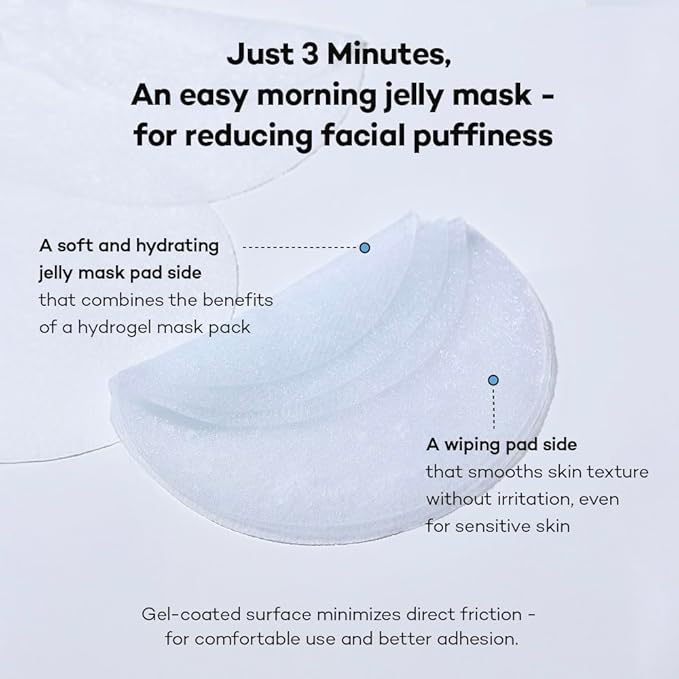 Hydrating V-Fit Dual Jelly Toner Pads, Deep Hydration & De-Puffing, Dual-Sided Cooling 2-in-1 Toner Pack and Wipe Pads with Hyaluronic Acid, Ceramides and Panthenol, 60 Pads