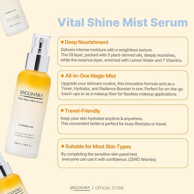 Vital Shine Mist Serum | Korean Skincare Hydrating Mist (100ml/3.38 fl. oz.)