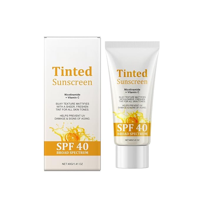 Vitamin C Sunscreen, Sunscreen SPF 40, Long-Lasting Spectrum Sunscreens UVA/UVB Protection, Waterproof & Sweat-Proof, Non-Greasy Lightweight Moisturizing Skin