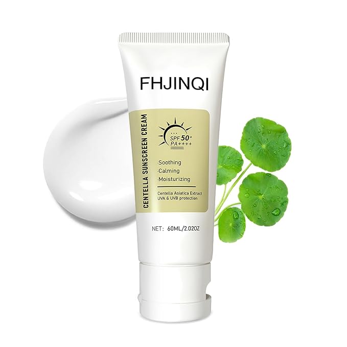 Centella Calming Sunscreen SPF50 PA++++, Daily Moisture Sunscreen Centella Asiatica No White Cast, Lightweight & Non-Greasy Sun Screen for Oily Sensitive Skin