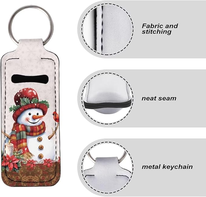 Lipstick Holder Keychain, Cute Keychains for Lip Balm Holder, Neoprene Lipstick Sleeve Pouch for Women Men Teens