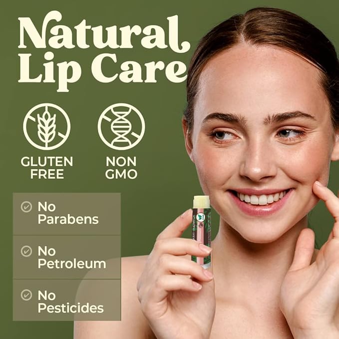 Earth's Daughter Vegan Lip Balm 4-pack, Beeswax Free Lip Balm, Natural, Organic Flavors - Assorted Flavors, Plant Based Vegan Chapstick, Moisturizer