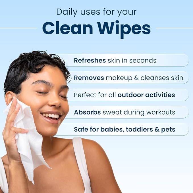 Clean Skin Club XL Premium Face Wipes, Extra Moist Makeup Removing Towelettes, Facial Cleansing Cloth, Fragrance Free, No Alcohol or Chemicals, (30 Ct, 1 Pack)