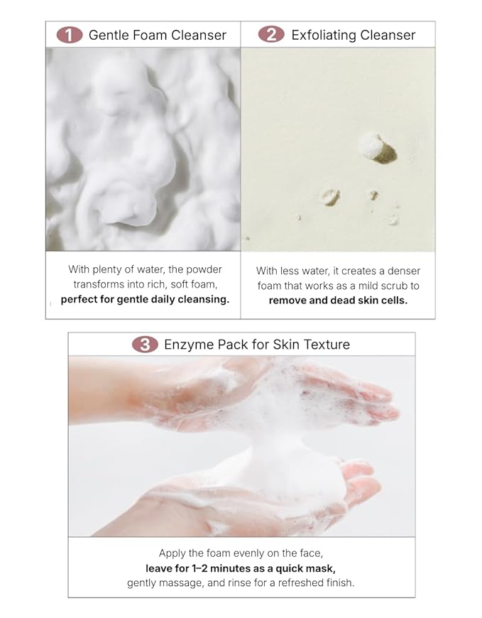 SRB Stabilized Rice Bran Enzyme Powder Wash - Exfoliating Face Wash with Enzymes for Sensitive and Acne Skin - Hydrating Collagen Rice Cleansing Powder (2.46oz)