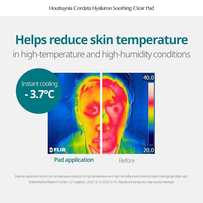 GOODAL Heartleaf Houttuynia Cordata Hyaluron Soothing Clear Pad 70 Sheets, Calming Redness Relief Daily Facial Toner Pad for Sensitive Skin, Korean Skin Care, Instant Cooling