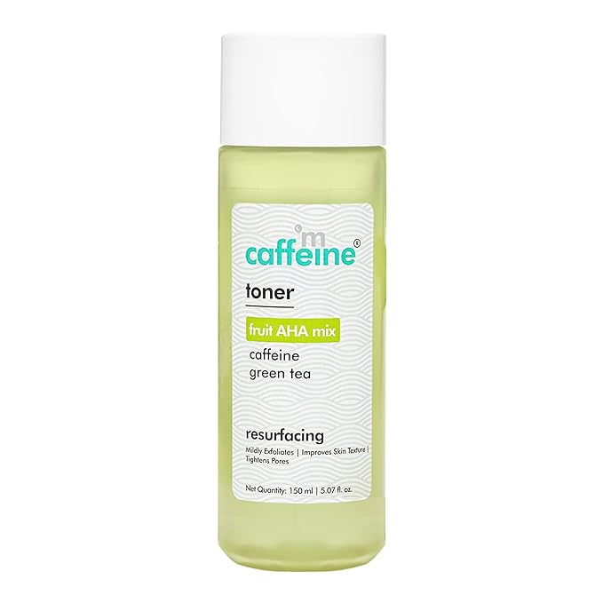 mCaffeine Toner with Fruit AHA Mix and Green Tea - Cooling Cucumber - Tightens Pores, Reduces Oil and Improves Skin Texture - Alcohol Free - 5.07 oz