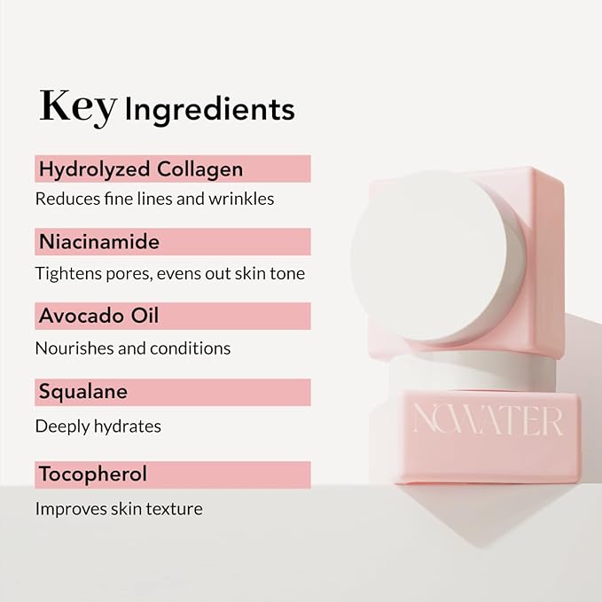 NOWATER Return Collagen Cream – Firming & Hydrating, Ceramide Facial Moisturizer - Hydrolyzed Collagen For Glowing Skin - Korean Skin Care, 1.76 fl.oz