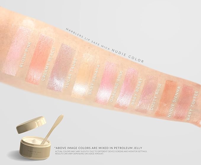 MARBLERS Lip Safe Mica Powder Colorant Set [Nudie 8 Color Set] |Cosmetic | Epoxy Resin Pigment | Dye | Non-Toxic, Vegan, Cruelty-Free | Lip Gloss, Nails, Body Butter, Bath Bomb, Candle & Soap Making