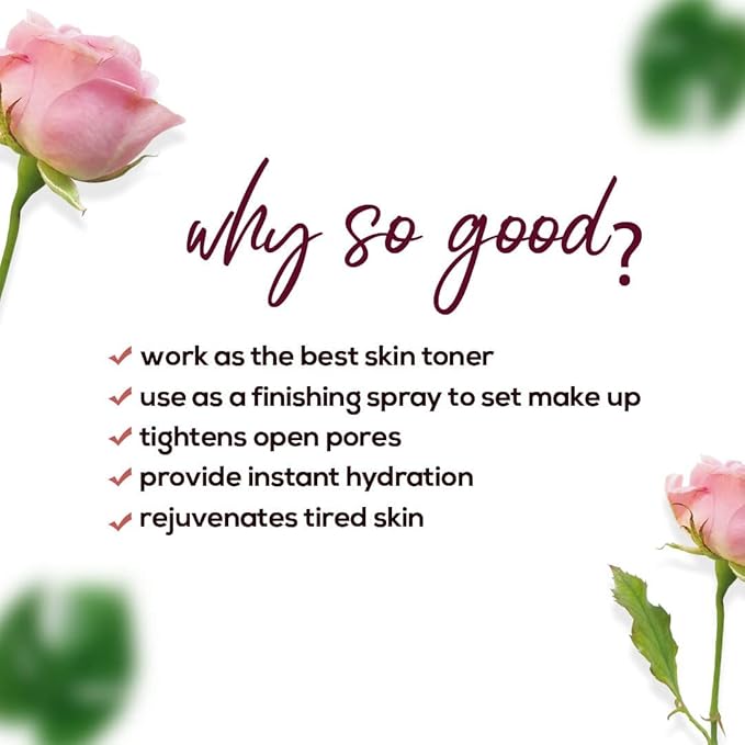 Aroma-Musk 100% Organic Rose Water Spray | Steam Distilled Gulab Jal Toner | Hydrating Facial Mist & Cleanser | Alcohol & Paraben Free | for All Skin Types | 100ml