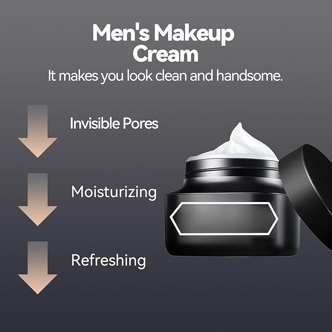 Men's Face Cream Moisturizer, Men's Makeup Concealer Cream, Hydrating and Moisturizing Lazy Beauty Face Cream for Men