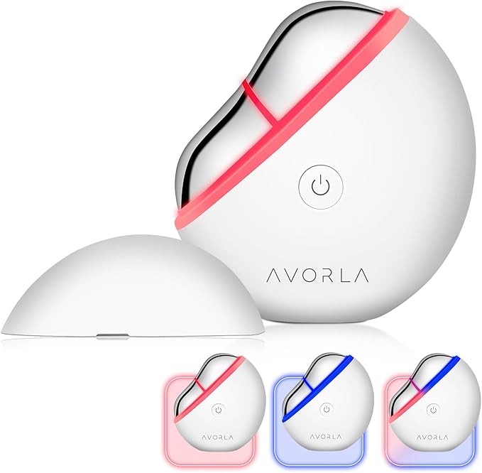 LED Gua Sha Facial Tool with Heat and Microcurrent, Skin Toning Device, Skin Light Therapy Anti-Aging/Anti-Wrinkles,face Lift, Eye/face Puffiness, Skin Firm