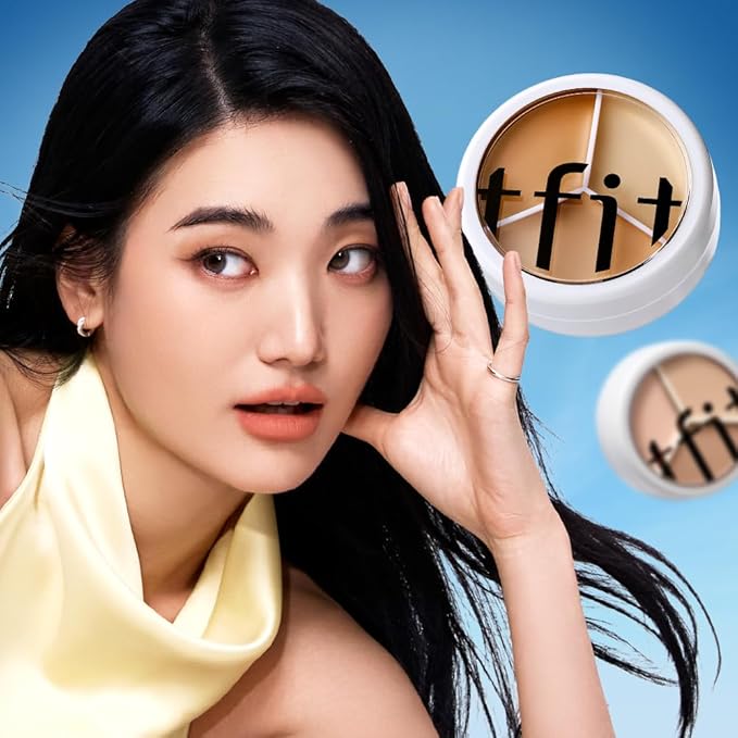Multi-Use Pot Concealer - Triple Palette | High-Pigmented, Full Coverage & Crease-Proof | Korean Concealer for Dark Circles, Redness & Blemishes (01 Neutral, 0.52 Oz)
