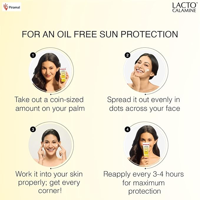 24 Karat Lacto Calamine Sunshield Matte Look Sunscreen SPF50 PA+++ for Oily or Acne Prone Skin, Very Water Resistant, Paraben & Sulphate Free, 50g