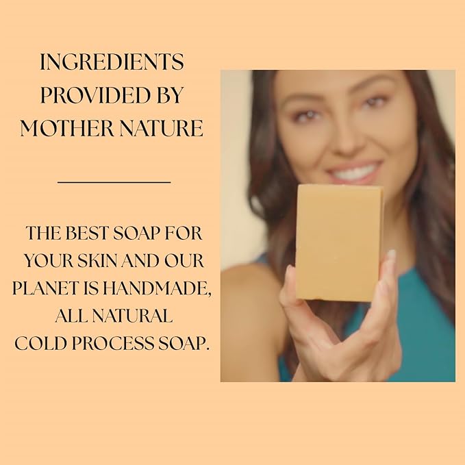 Aspen Kay Naturals Turmeric Soap for Face & Body - With Organic Shea Butter, Chamomile & Calendula - Gentle Turmeric Face Wash, All Skin Types, Made in USA (6 pack)