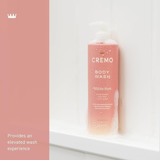 Cremo Wild Iris Musk Skin Moisturizing Body Wash for Women,Notes of Citrus Sorbet,Wild Iris,and Fluffy Musk,16 Fl Oz,(Pack of 2)