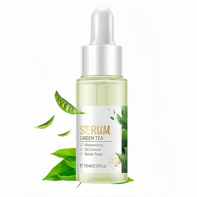 Natural Green Tea Facial Toner & Serum - Anti-Aging, Anti-Wrinkle, Moisturizing & Soothing for Dry Skin - Balances Oil, Reduces Acne, Refines Pores (Travel Size) (1)