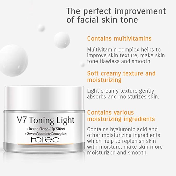 BIOAQUA V7 Toning Light Cream For Lazy Makeup Multivitamin Complex Oat Hyaluronic Acid Concealer Moisturizing 50g