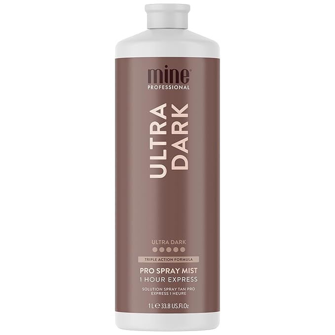 MineTan Spray Tan Solution | Ultra Dark - Fake Tanning Mist Best for Deep Bronzed Glow Skin Finish, Fast Drying, 1 Hour Express, Hydrating, Salon Professional Formula, Vegan, 33.8 Fl Oz