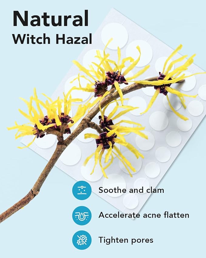 LitBear Acne Pimple Patches- Day and Night 4 Sizes 180 Dots Thin & Thick Hydrocolloid Patches with Witch Hazel, Tea Tree & Calendula Oil, Pimple Stickers for Covering Zits, Blemishes, Spots, Acne Dots