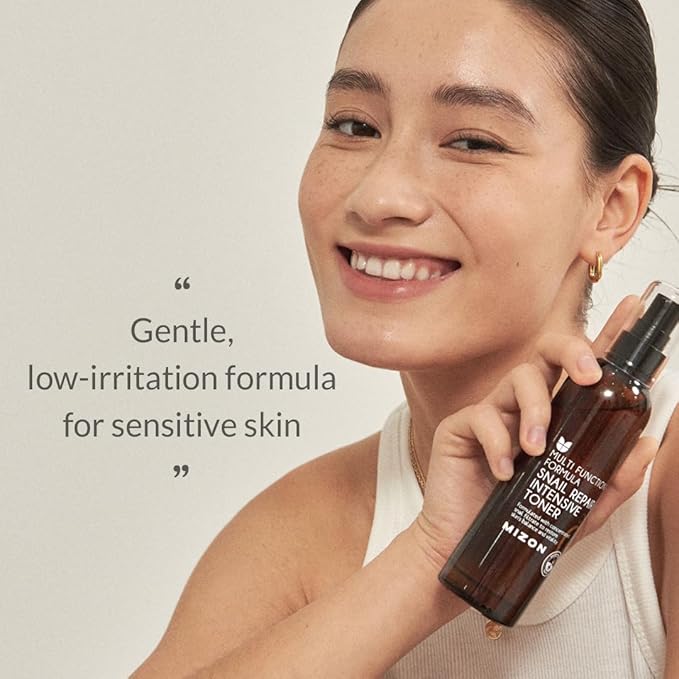 MIZON Snail Repair Intensive Toner Snail Mucin Hyaluronic Acid Adenosine Centella Asiatica Moisturizer Fine Line Treatment Safe Formula Korean Skincare (3.38 fl oz)