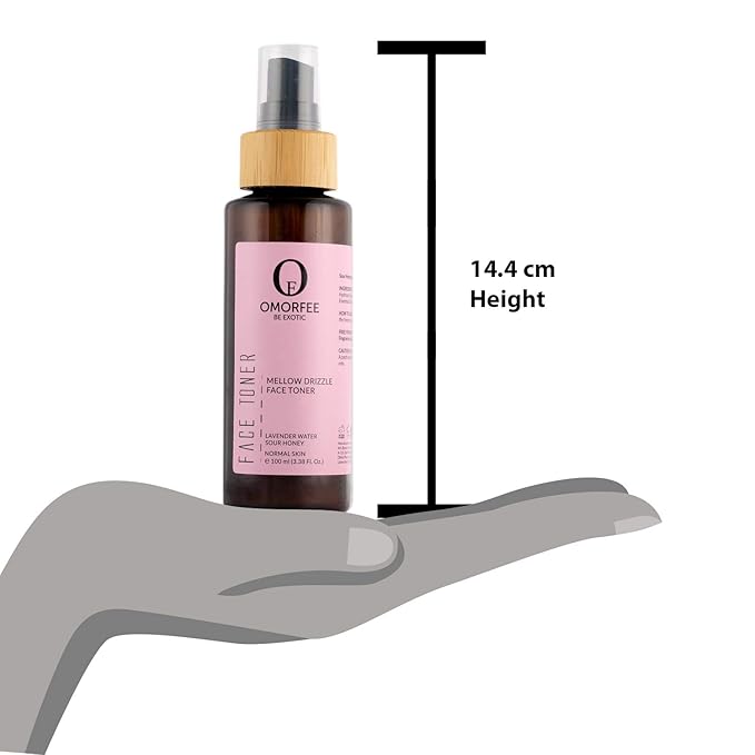 OMORFEE Organic Mellow Drizzle Face Toner | Face Toner For Dry Skin | Lavender Floral Water, Sour Honey, Apple Cider, Cucumber, Aloe Vera | 100 ml / 3.38 Fl. Oz.