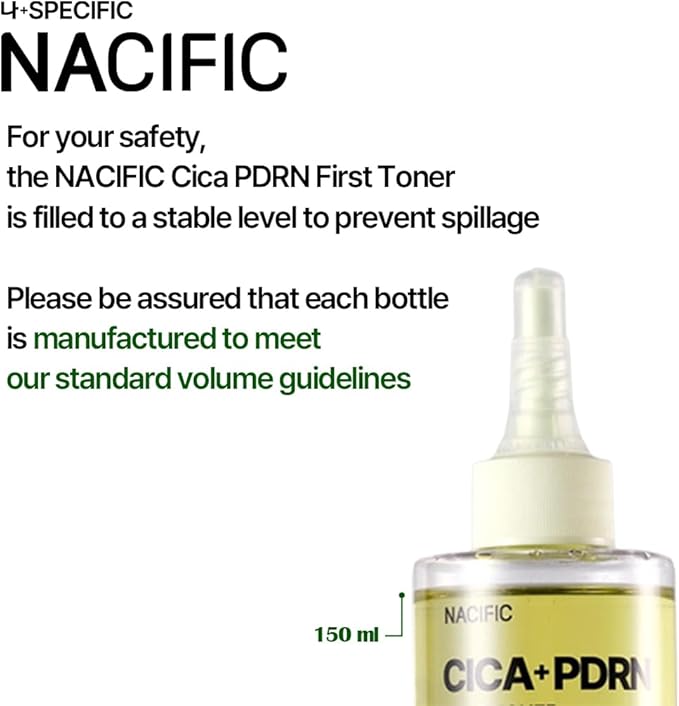 NACIFIC CICA PDRN First Toner 5.07 fl oz 150ml, Centella Asiatica & PDRN for Sensitive Skin, Cooling Spot Toner, Balancing & Soothing Korean Skincare
