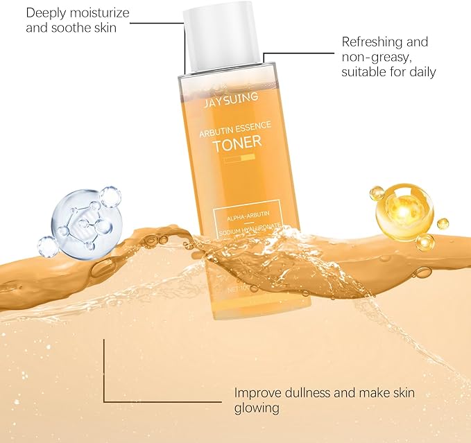 Arbutin Essence Toner with Hyaluronic Acid & Centella, Triple-Action Hydrating Formula to Improve Skin Tone and Soothe, for a Refreshed Look, 3.38 Fl Oz