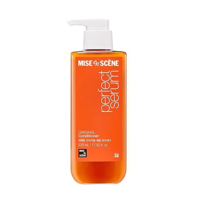 Mise En Scene Perfect Serum Original Conditioner For Damaged Hair, Nutrient Care With Argan Oil, Containing Jojoba-Seed-Oil For Smooth, Glossy Texture, 17.92 Fl. Oz.