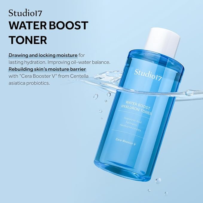 Waterboost Hyaluronic Acid Toner 10.14 fl.oz. Cera-Booster V(Originated from Centella Asiatica) is Included for Better Soothing Effect. pH Balanced Moisturizing Korean Toner
