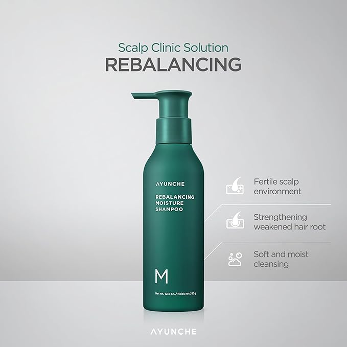 AYUNCHE Rebalancing Shampoo Moist 1.5 fl. oz. + Hair Mask 1 fl. oz. Mini Kit | For Dry Scalp | Soft & Moisturizing Cleansing Shampoo | Anti-Hair Loss & Thinning | Korean Salon Brand | Gift Set