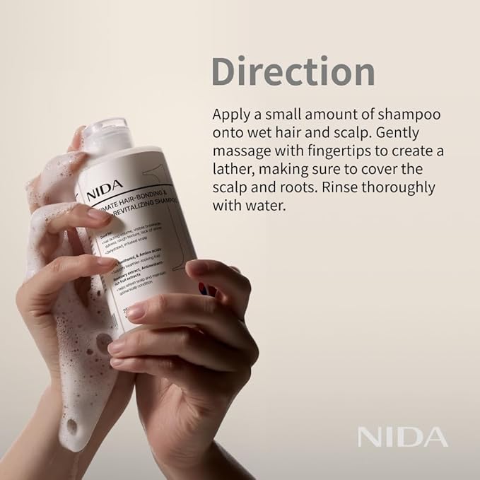 NIDA Ultimate Hair-Bonding & Scalp-Revitalizing Shampoo | Leaves Hair Feeling Soft, Strengthens & Nourishes All Hair Types | 8.5 fl. oz., 250ml