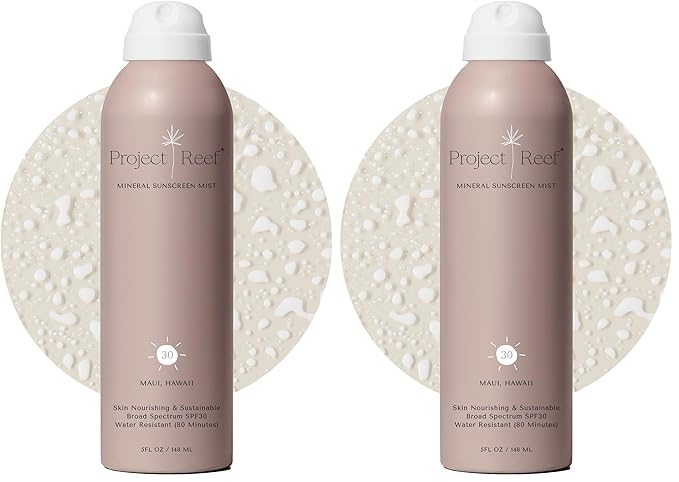 Project Reef SPF 30 Mineral Sunscreen Spray – Non-Aerosol, Reef-Safe Zinc Sunblock with Natural Ingredients for All Skin Types (Pack of 2)