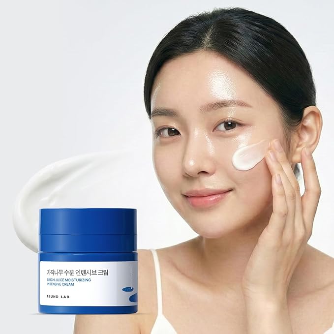 ROUND LAB Birch Juice Moisturizing Intensive Cream 1.69 Fl Oz, Deep Hydration Face Cream with Birch Sap and Hyaluronic Acid, Moisture Barrier Care, Rich but Non-Greasy Texture, Korean Skincare