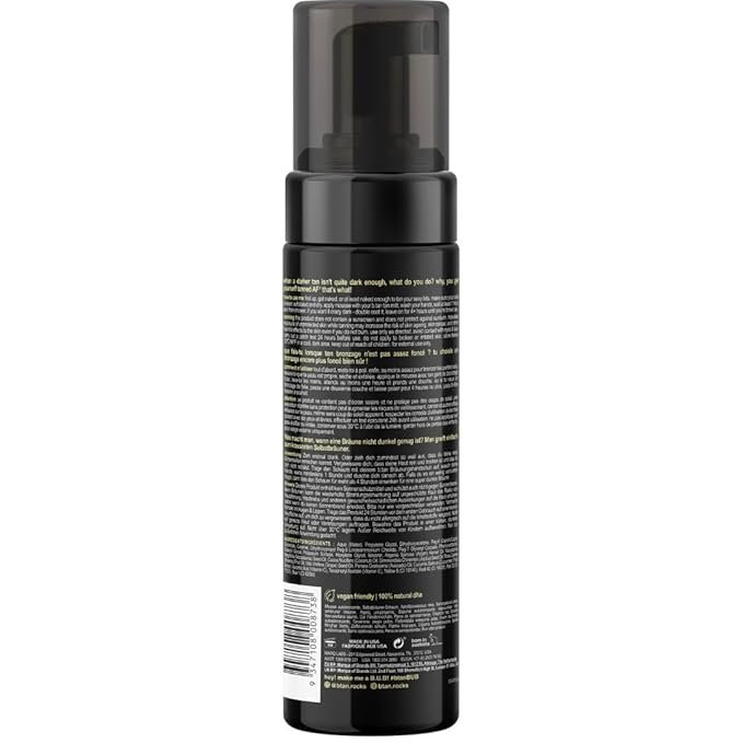 b.tan Dark Self Tanner Mousse | Get Tanned - Best, 1 Hour Express Sunless Tanning Foam, No Fake Tan Smell, Ultra Dark Bronzing Glow, Face & Body, Vegan, Cruelty Free, 6.7 Fl Oz