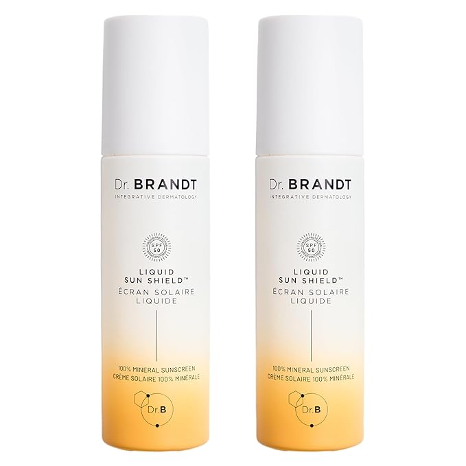 Dr. Brandt Bright This Way Liquid Sun Shield - 100% Mineral SPF 50 Sunscreen - Lightweight Lotion with Invisible Finish - 1.7 fl oz, Pack of 2