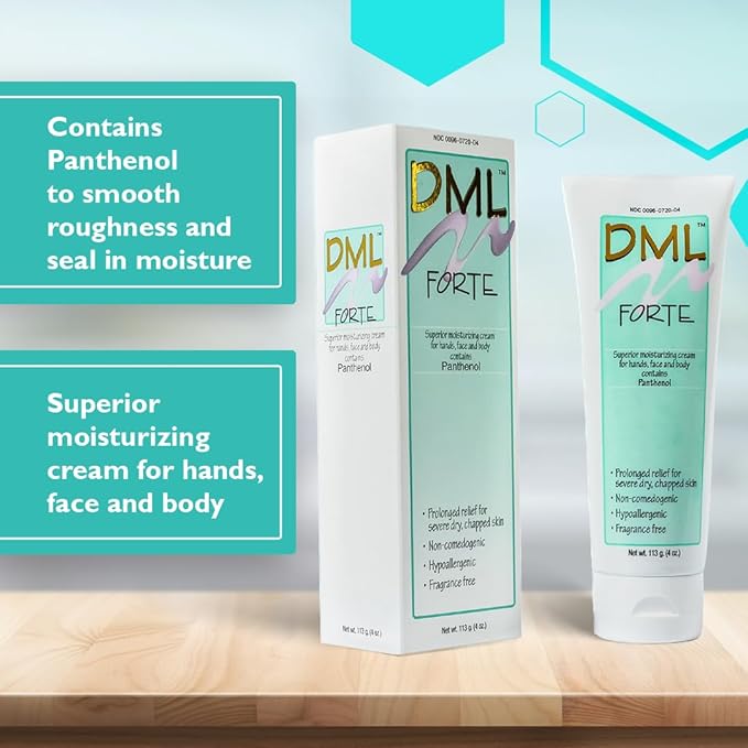 DML Forte Skin Care- Super-Hydrating Hand, Face, and Body Moisturizer/ Hypoallergenic Face Moisturizer for Dry and Cracked Skin/ Gentle Moisturizing Cream Safe for Faces and Sensitive Skin / 4 oz