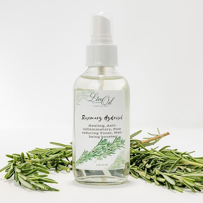Rosemary Hydrosol — Natural Facial Mist & Skin Toner | Refreshing Botanical Water | for Oily & Combination Skin | 4 fl oz / 120 ml