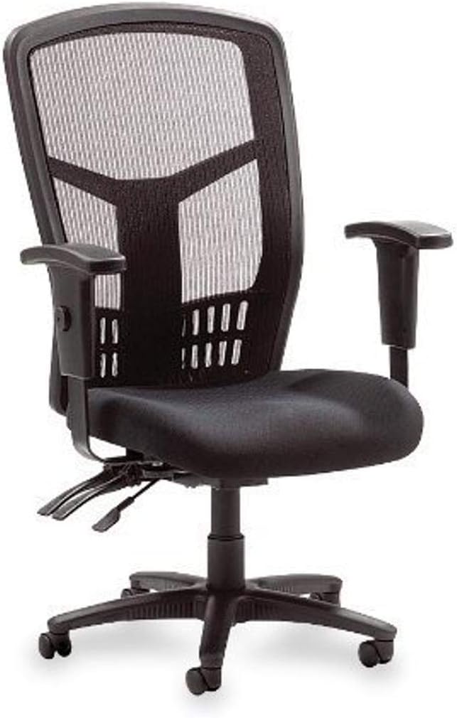 Lorell ErgoMesh High-Back Executive Office Chair - Adjustable Seat & Back Angles, Customizable Arm Height & Width, Breathable Mesh Design, Ergonomic Support, 5-Year Limited Warranty