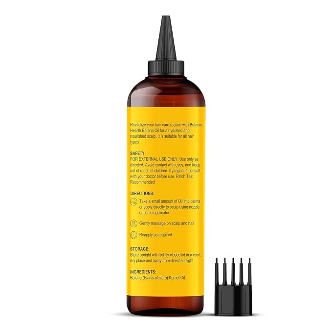 Botanic Hearth Batana Oil for Hair Growth & Hair Treatment Oils 6.7 Fl Oz | Dr Sebi Inspired, 100% Raw & Pure Batana Oil | Scalp & Hair Treatment for Thickness & Strength | All Hair Types