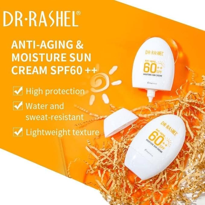 DR.RASHEL Dr Rashel Anti Aging 60++ SPF Moisture Sun Cream, Size 60g, 2.12 Oz (Pack Of 1)